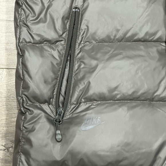 Nike Sportswear Large Puffer Jacket Coat Flannel Lined Gray Blue Down Goose - Picture 7 of 9